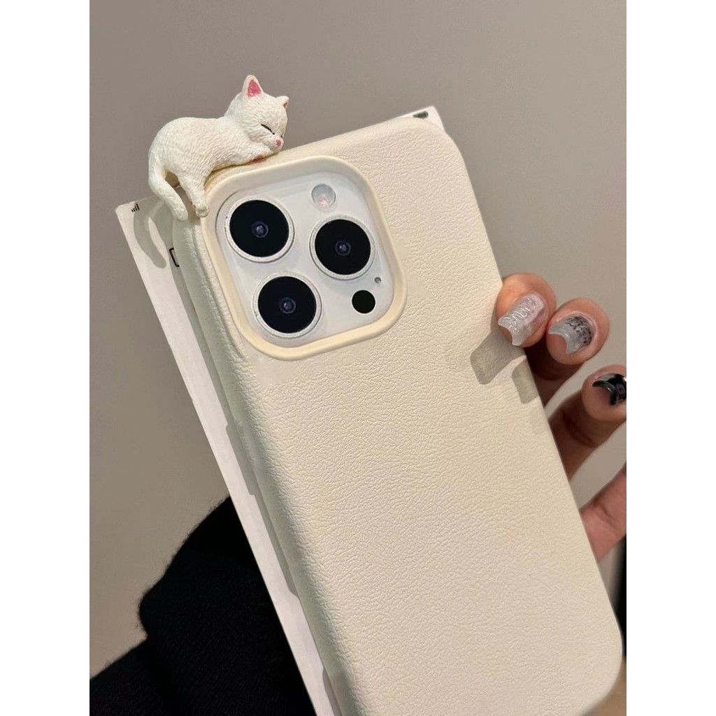น่ารักและเรียบง่าย 3D Cat เหมาะสําหรับ IPhone 11/12/13 ProMax Anti Drop X/XR/XMMAX ใหม่เคสโทรศัพท์ Apple 7/8 Plus Soft Case IPhone 14/15 Pro เคสโทรศัพท์