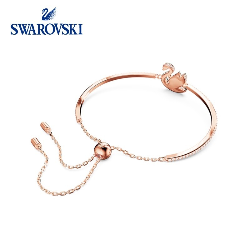 Swarovski ICONIC SWAN สไตล์ใหม่ Red SWAN Light สร้อยข้อมือหรูหราสุภาพสตรีแฟชั่น Classy Elegant High
