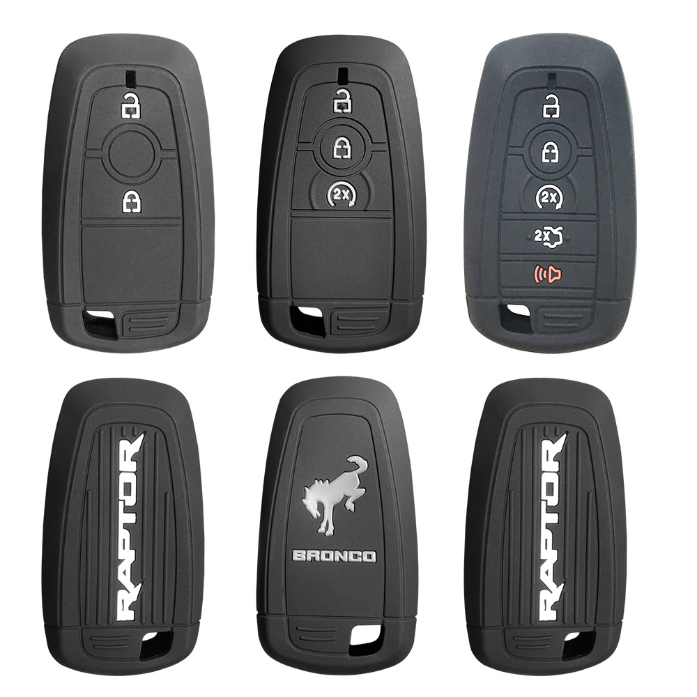 Ford Raptor BRONCO F150 F250 F350 อุปกรณ์เสริมระยะไกลอัจฉริยะ Keyless Skin Cover Shell สติกเกอร์กรณีผู้ถือยางซิลิโคนผู้ถือกุญแจรถ