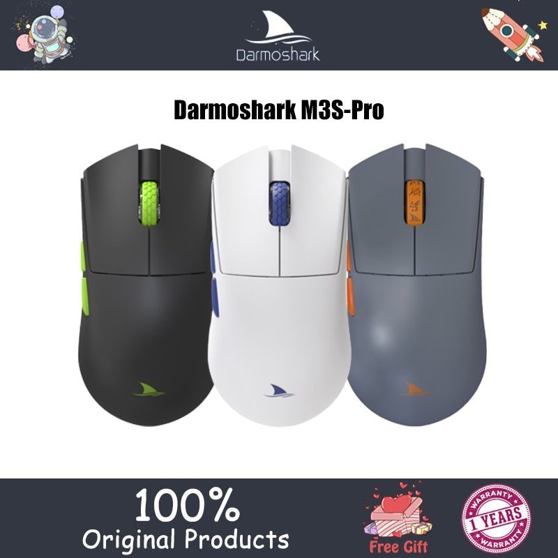 Darmoshark M3S Pro เมาส์ไร้สายน้ําหนักเบา PAW3395 Esports