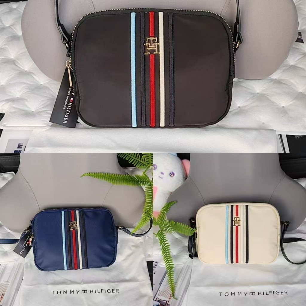 Tommy Hilfiger อเนกประสงค์ Tangjia Pure Multi-layer Blue Ins กระเป๋าสะพายข้างแบบพกพาทนทานกระเป๋าเครื