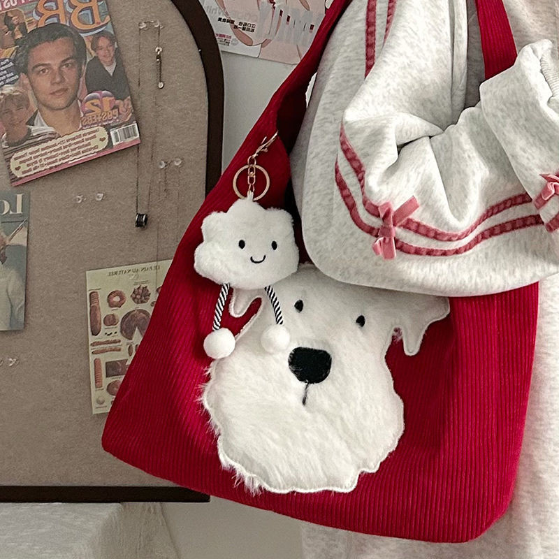 Plus Plush Puppy กระเป๋าโท้ทพร็อพลําลองความจุขนาดใหญ่