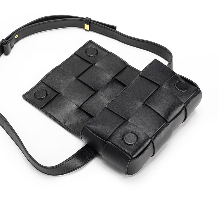 Sunwish SWS-UR14 Magnet Buckle Luxury ทอหนัง Man กระเป๋าคาดหน้าอกผู้ชายขนาดเล็กกระเป๋าคาดเอว