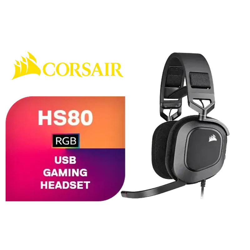 GAMING HEADSET CORSAIR HS80 RGB USB GAMING หูฟังเกมมิ่ง