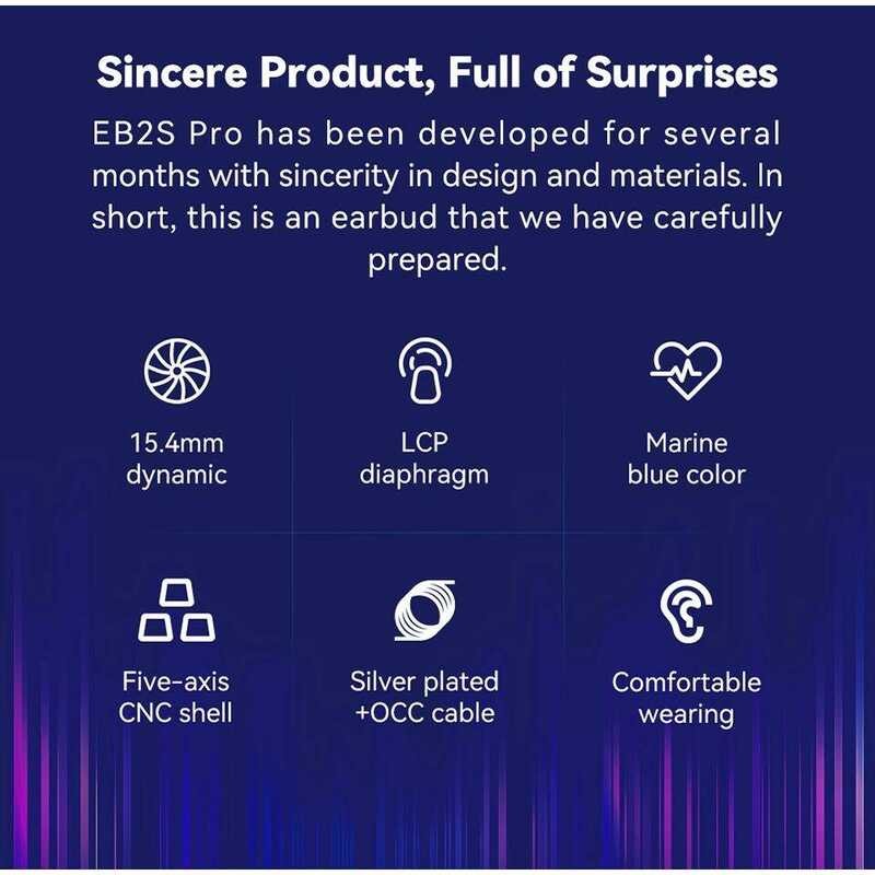 ❤ Nicehck หูฟัง Eb2s PRO 3.5/4.4Mm,หูฟังเอียร์บัดหัวแบน HIFI มีสา