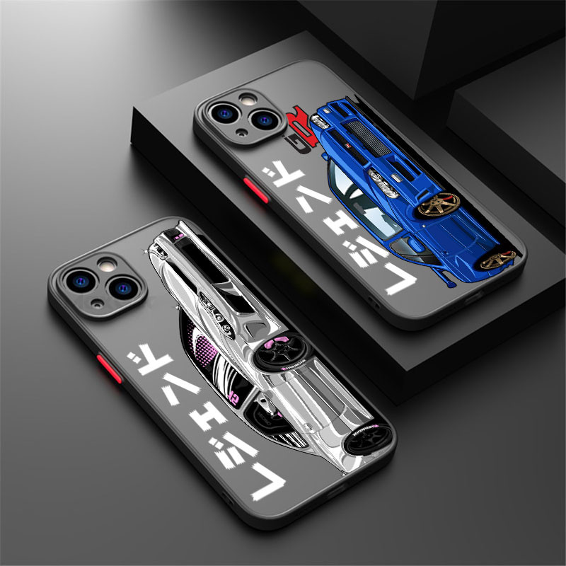การ์ตูน JDM GTR กีฬารถสําหรับ iphone 16 Pro 15 11 14 Plus Max 12 13 Mini XS 7 8 