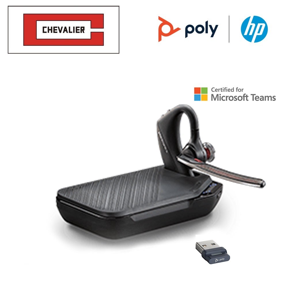 Poly Plantronics VOYAGER 5200 UC ฺB5200 WITH CHARGE CASE MONO BLUETOOTH HEADSET หูฟังแบบไร้สาย หูฟั
