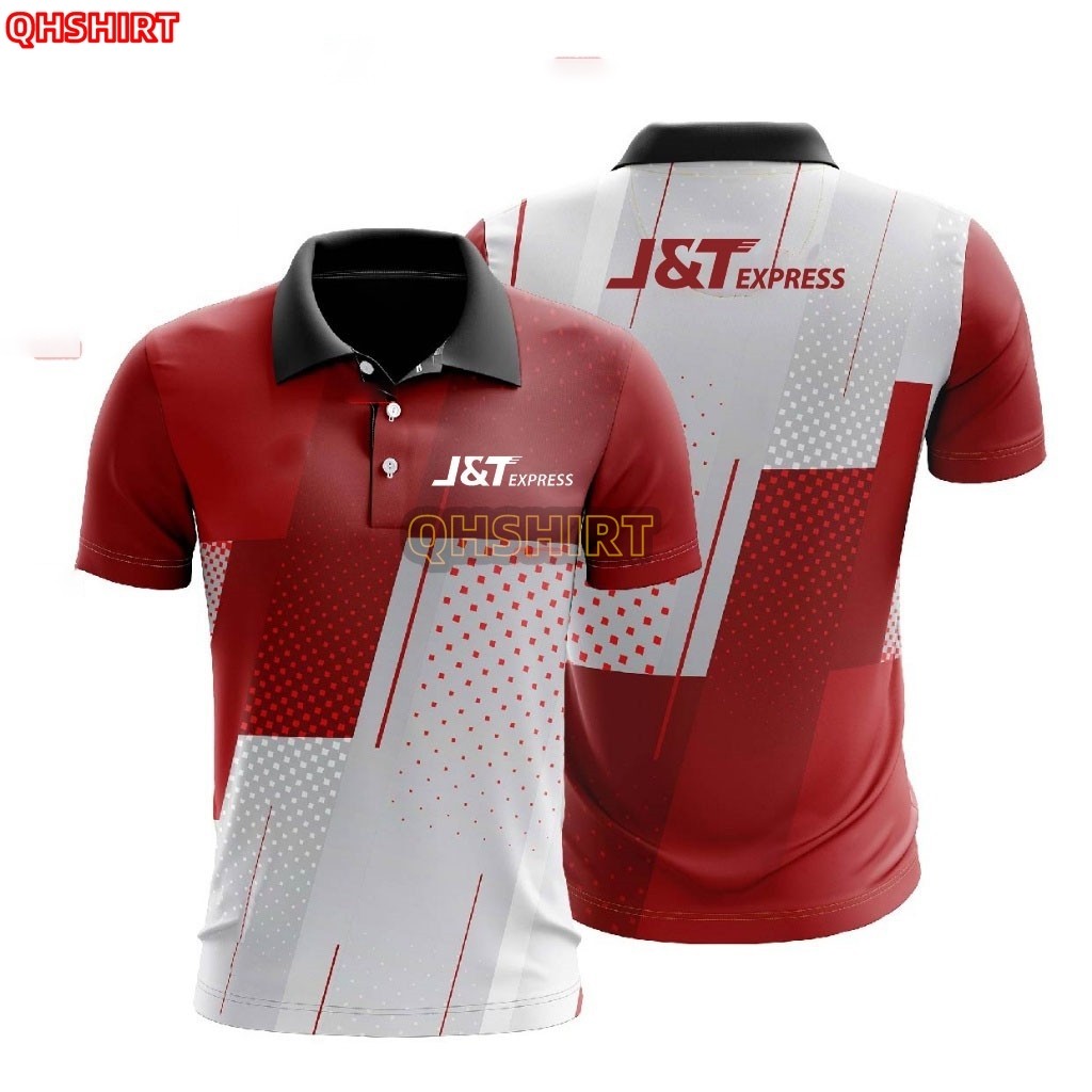 "เสื้อยืด J & T Express สีแดงระเหิด / Aa Bu J & T สีแดงไมโครไฟเบอร์พลัสขนาด / เสื้อยืด J & T "
