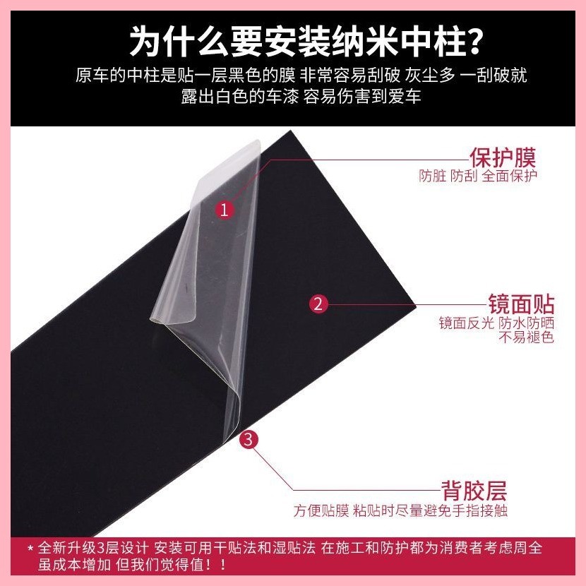 【Aion V 2025】 25 GAC AION V/RT/Y/LX/PLUS TRIM TRIM พิเศษการตัดแต่งสีดำกลางโพสต์โพสต์