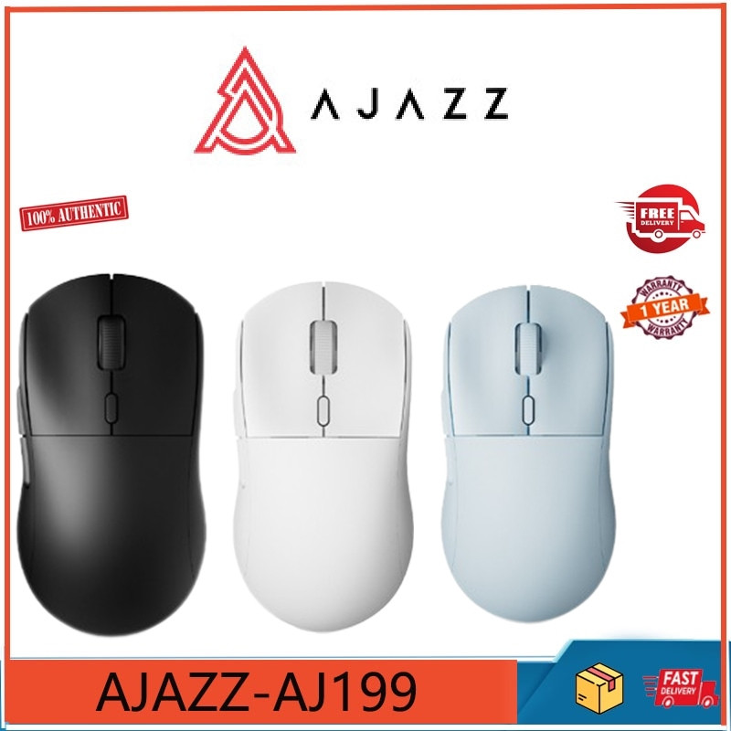 Ajazz AJ199 เมาส์เกมมิ่งไร้สาย โหมดคู่ paw3395 สําหรับคอมพิวเตอร์