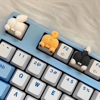 2 ชิ้น/เซ็ตการ์ตูน Calico Cat Keycaps ของขวัญทําด้วยมือคีย์บอร์ดตกแต่ง Key Caps
