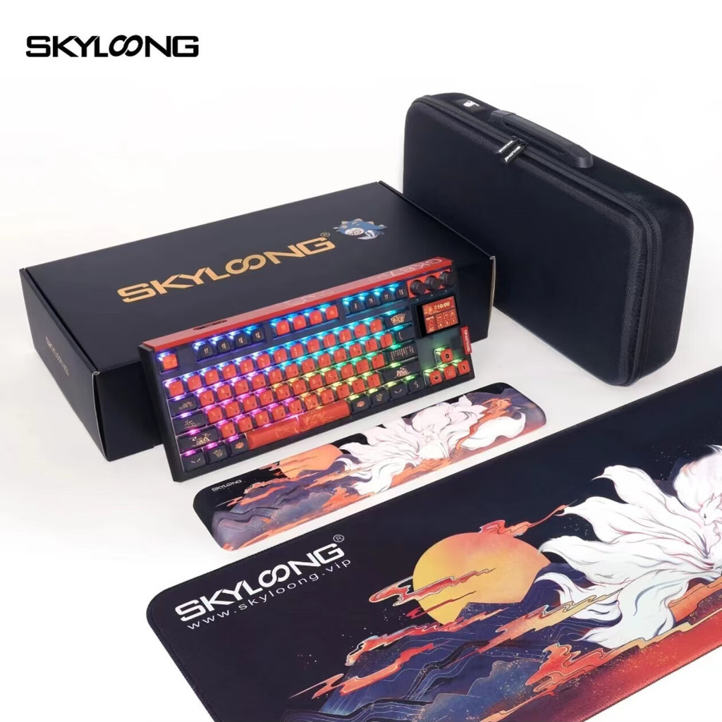 Skyloong Skyloong GK87Pro คีย์บอร์ดเชิงกลสํานักงานสําหรับเล่นเกมแบบกําหนดเองสามโหมด (เวอร์ชันกล่องข