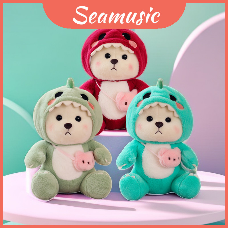 Bear Lili ตุ๊กตาของเล่นตุ๊กตาขนยาวตุ๊กตาสัตว์ไดโนเสาร์ตุ๊กตาหมีหมอนของขวัญวันเกิดที่สมบูรณ์แบบสําหรับเด็ก