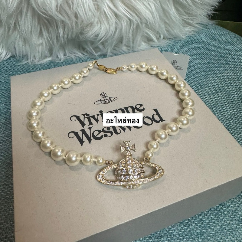 Kept unused️ Vivienne westwood choker ปี2023 อะไหล่ทอง สภาพใหม่ ไม่เคยใช้ รุ่นฮิต ใส่ขึ้นคอสวยมาก
