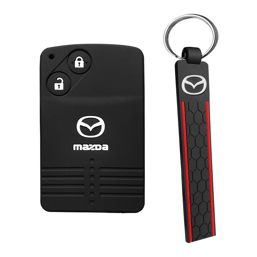 Mazda 3 5 6 8 CX-7 X7 Key holder CX9 RX8 RX-8 Miata MX5 Verisa Premacy 2Button อุปกรณ์เสริม Keyless Shell แจ็คเก็ตซิลิโคน Key Case ฝาครอบระยะไกล
