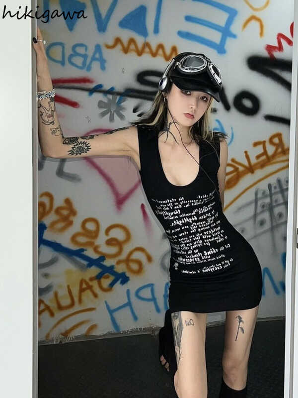 ▥ ชุดบอดี้คอนสำหรับผู้หญิง Y2k เสื้อผ้า O คอตัวอักษรแ