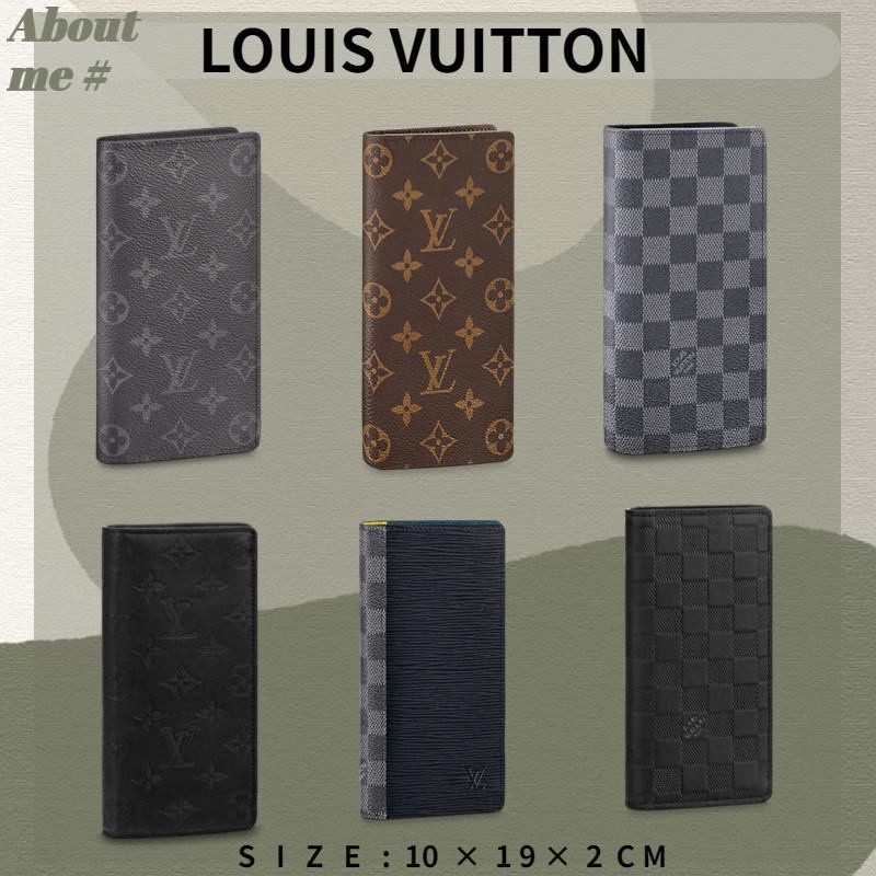 2024 หลุยส์วิตตอง Louis Vuitton Brazza Wallet กระเป๋าสตางค์ใบยาว LV กระเป๋าแนวตั้ง Wallet Men