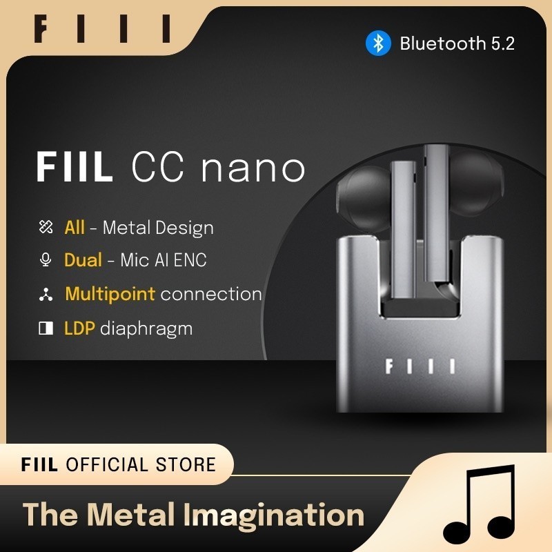 FIIL CC Nano หูฟังไร้สาย สีเทา ขนาด 13.1 มม.