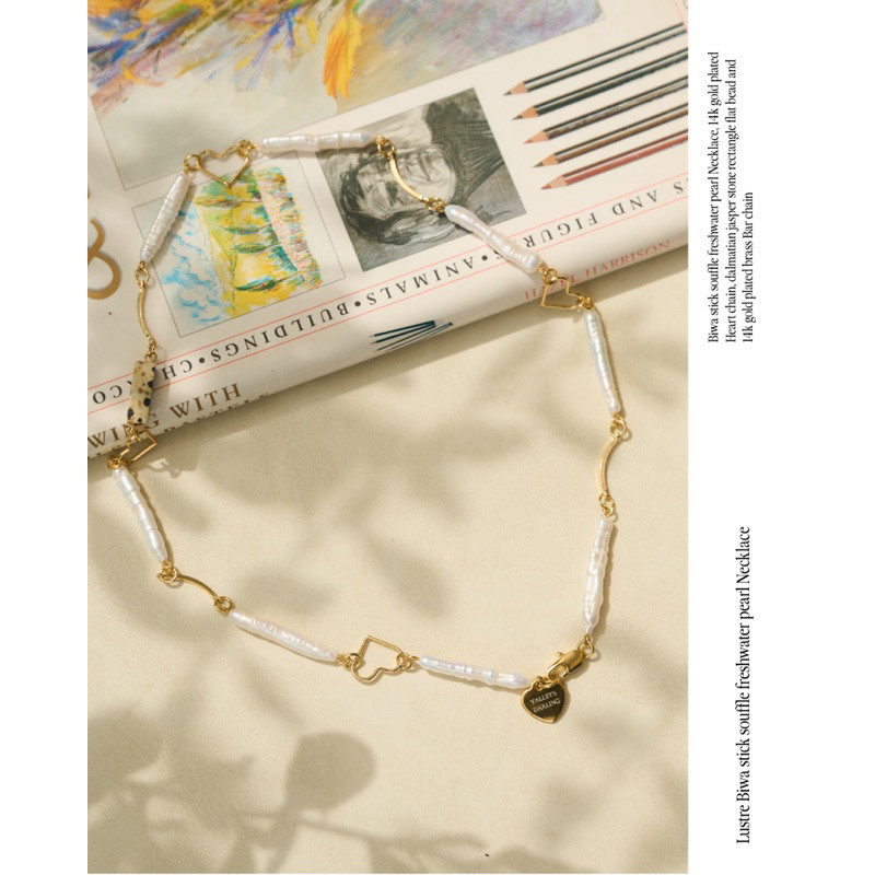 valleydarley - สร้อยคอไข่มุก Lustre Biwa stick souffle freshwater pearl Necklace