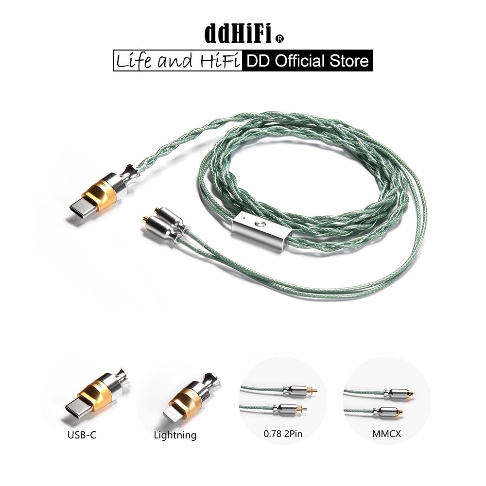 Dd ddHiFi M120B All-in-one USB-C & Lightning หูฟังอัพเกรดสายใน MMCX และ 0.78, รองรับ Lossless ถอดรห