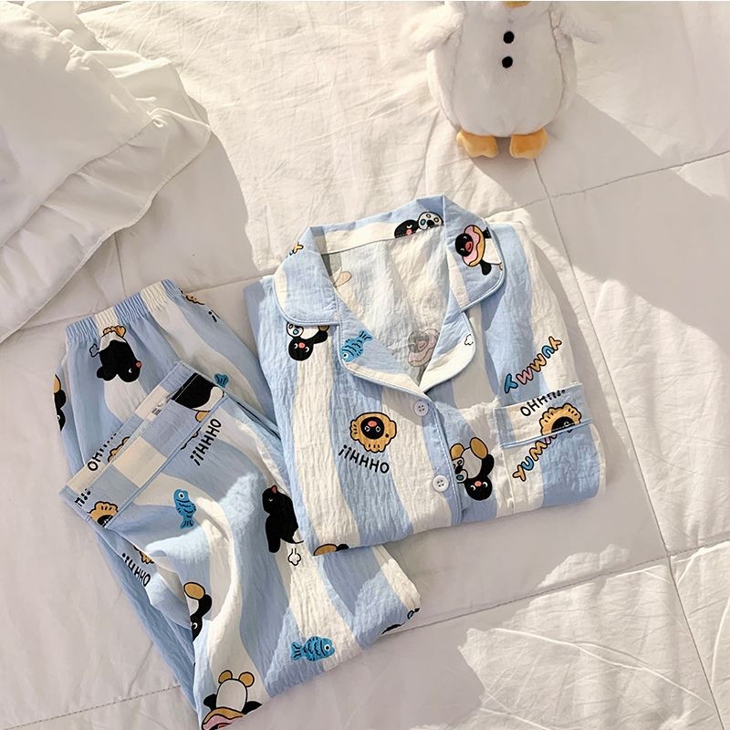 [สินค้าใหม่] ฤดูร้อนใหม่สไตล์ชุดนอนเด็กน่ารักสุดน่ารักสาวลายกลางเด็กใหญ่กางเกงแขนสั้นสวมใส่ด้านนอก ชุดบ้าน สูท