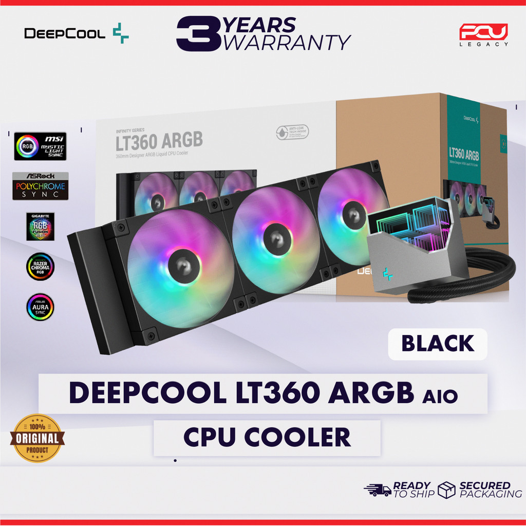 DEEPCOOL LT360 ARGB AIO WATER COOLING - สีดํา (5Y)