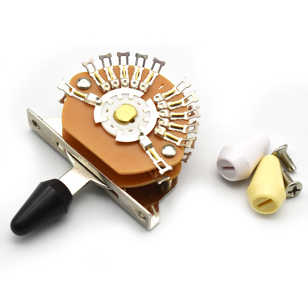 Super Switch Guitar 5-way 24 Legs Pickup Selector 4-Pole Double Wafer สําหรับกีตาร์ ST/TL สีดํา/งาช้