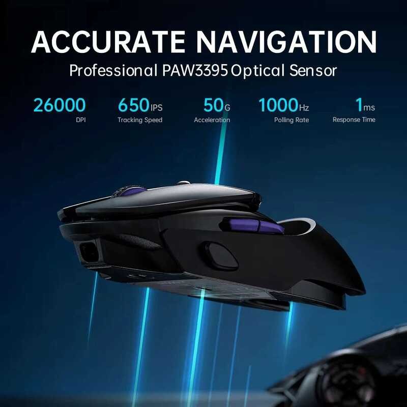 ▥ RAPOO Vt960pro เมาส์สําหรับเล่นเกมไร้สาย Paw3395 Nodic Dual Mode 9 ปุ่ม Ro Programmable RGB
