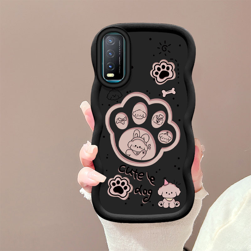 การ์ตูนน่ารักสุนัขแมว Claw เคสโทรศัพท์สําหรับ VIVO Y01 Y01A Y02A Y02T Y02S Y3S Y11 Y12S Y15S Y16 Y17S Y20 Y20i Y21S Y21A Y22S Y33S Y22T Soft Shell Y33S Y22T Soft Edge