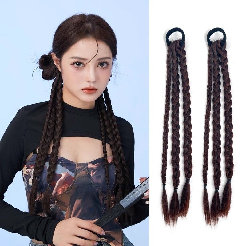 ใหม่วิกผมจีน Braids Twisted ยาว Braids กระดูกปลาสกปรก Braids มวย Braids วิกผม Y2K ธรรมชาติหวานเย็นสา