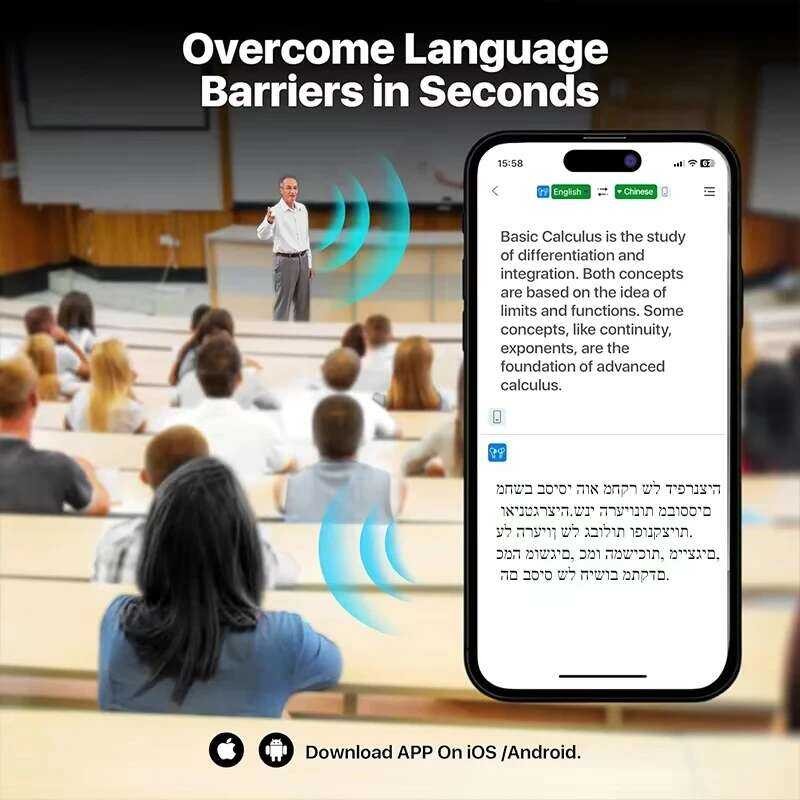 ▥ AI Language 3 ใน 1 Accents Translator หูฟัง Real Time 144 ภาษาสําเนียงสําหรับการเดินทางธุรกิจ
