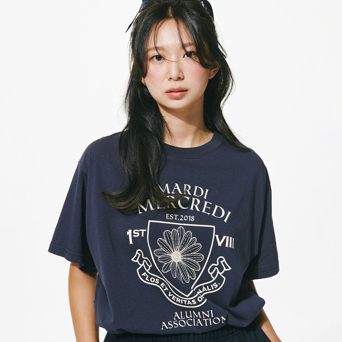 Mardi Mercredi Tshirt Alumni Small Emblem / Stripe Logo MRCD / Essential Navy Green / Alumni Classi