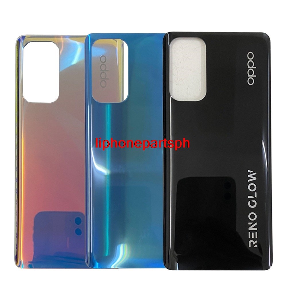 Rji- สําหรับ OPPO Reno 5 Pro ฝาครอบแบตเตอรี่เคสประตูฝาครอบกระจกสําหรับ OPPO Reno 5 Pro ฝาหลังแบตเตอรี่