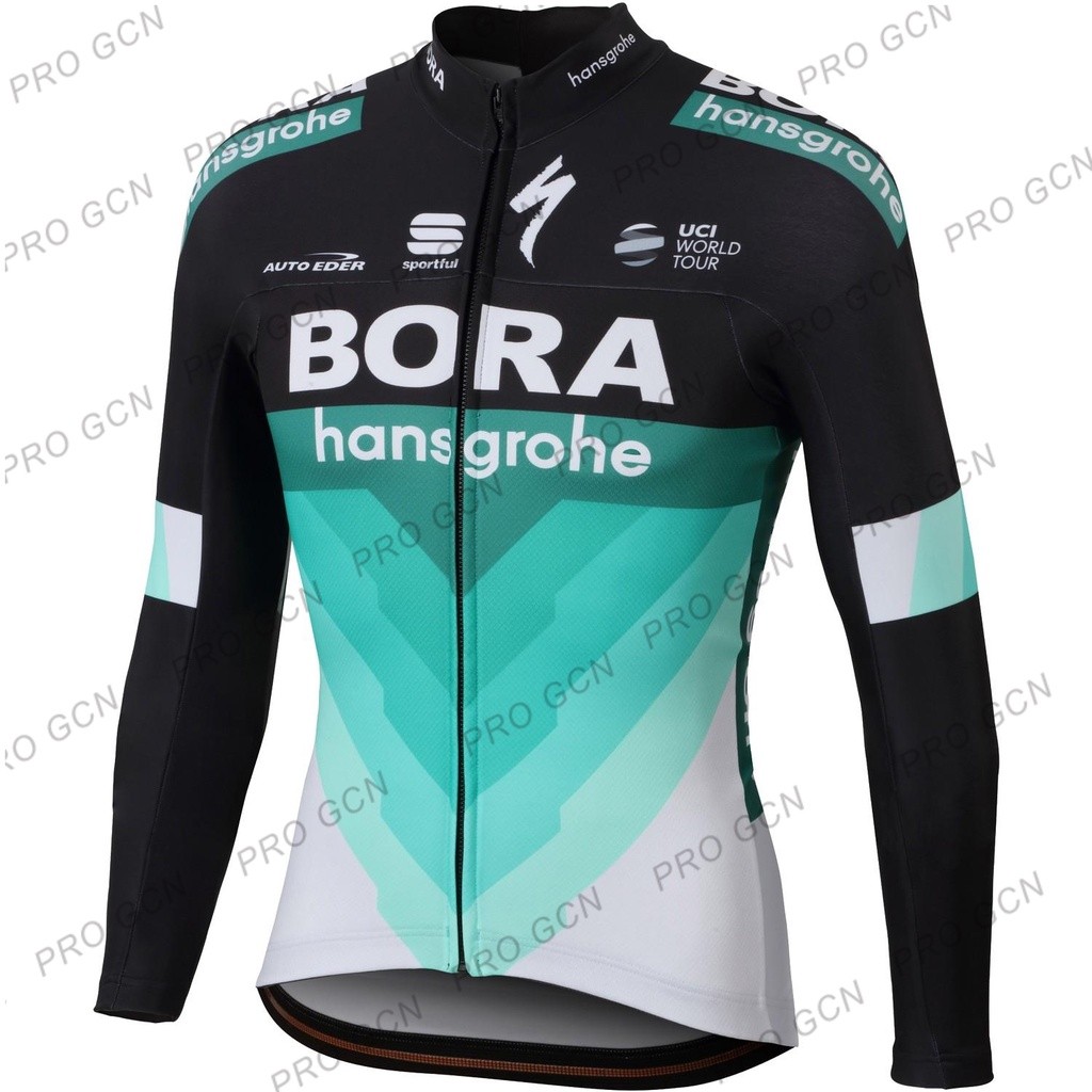 In stock  COD Team Bora Hansgrohe สีดําแขนยาวขี่จักรยาน Jersey จักรยานเสือภูเขา Breathable จักรยาน T