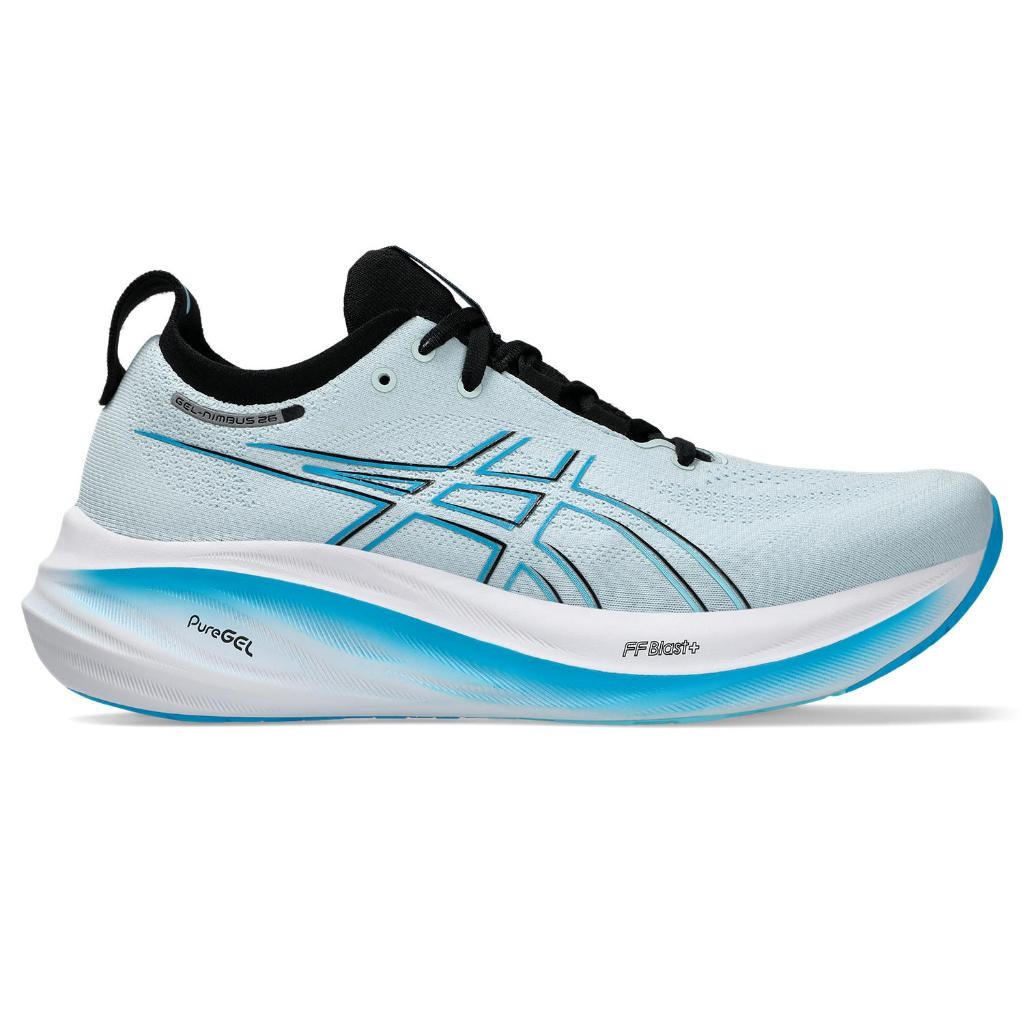 ASICS :  GEL-NIMBUS 26 MEN RUNNING ผู้ชาย รองเท้าวิ่ง ของแท้  COOL GREY/BRIGHT CYAN