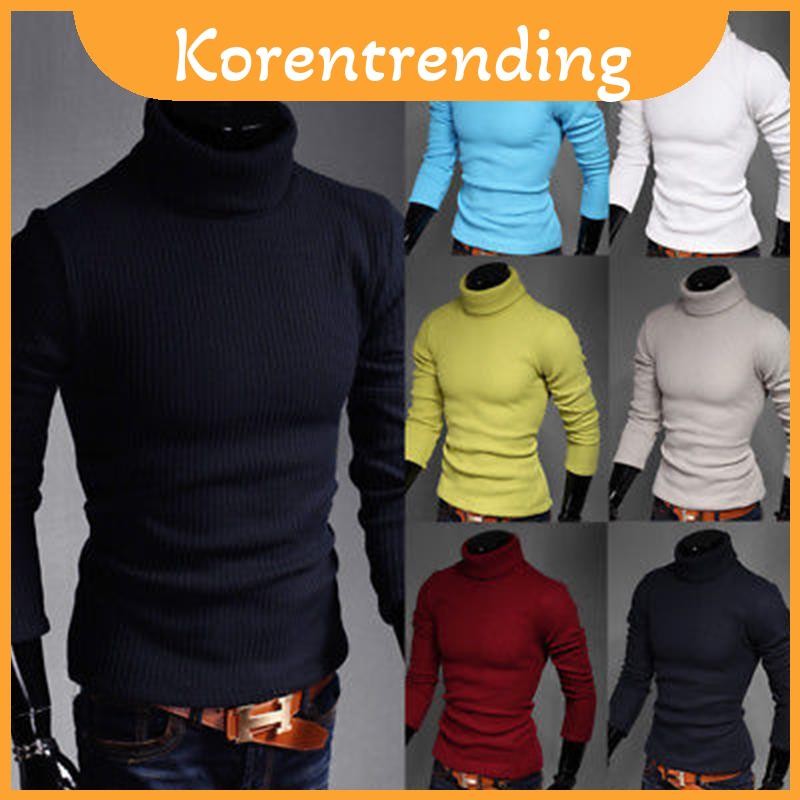 ผู้ชายฤดูหนาว Usa Slim Warm ถักคอสูงเสื้อสวมหัวจัมเปอร์เสื้อกันหนาวคอเต่า Solid Craftsmanship พร้อม Superior