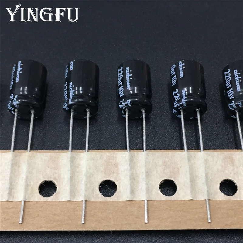 ในสต็อก 10pcs 220uF 10V NICHICON VP series 8x11.5 มม.10V220uF Bipolar Electrolytic Capacitor