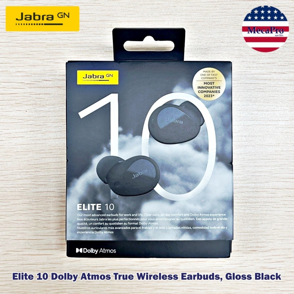 Jabra® Elite 10 Dolby Atmos True Wireless Earbuds, Gloss Black หูฟังบลูทูธไร้สาย ระบบเสียงDolby Atm