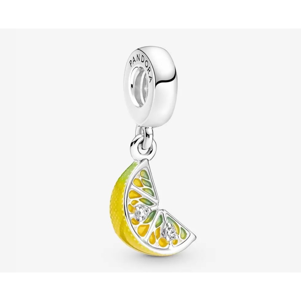 ♞,♘[พร้อมส่ง สินค้าแท้ ] Pandora Lemon Slice Sparkling Fruit Dangle Charm XFS