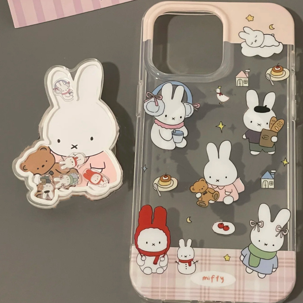 เคสโทรศัพท์กระต่ายน่ารัก แอปเปิล 16/15/14 เคสโทรศัพท์โปร่งใสเคสโทรศัพท์เกาหลี + วงเล็บ