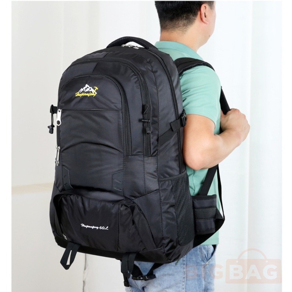 60L พรีเมี่ยมกระเป๋าเดินทาง Bagpack กระเป๋าเป้สะพายหลังกันน้ำเดินป่ากระเป๋าเดินทาง Beg Galas Belaka