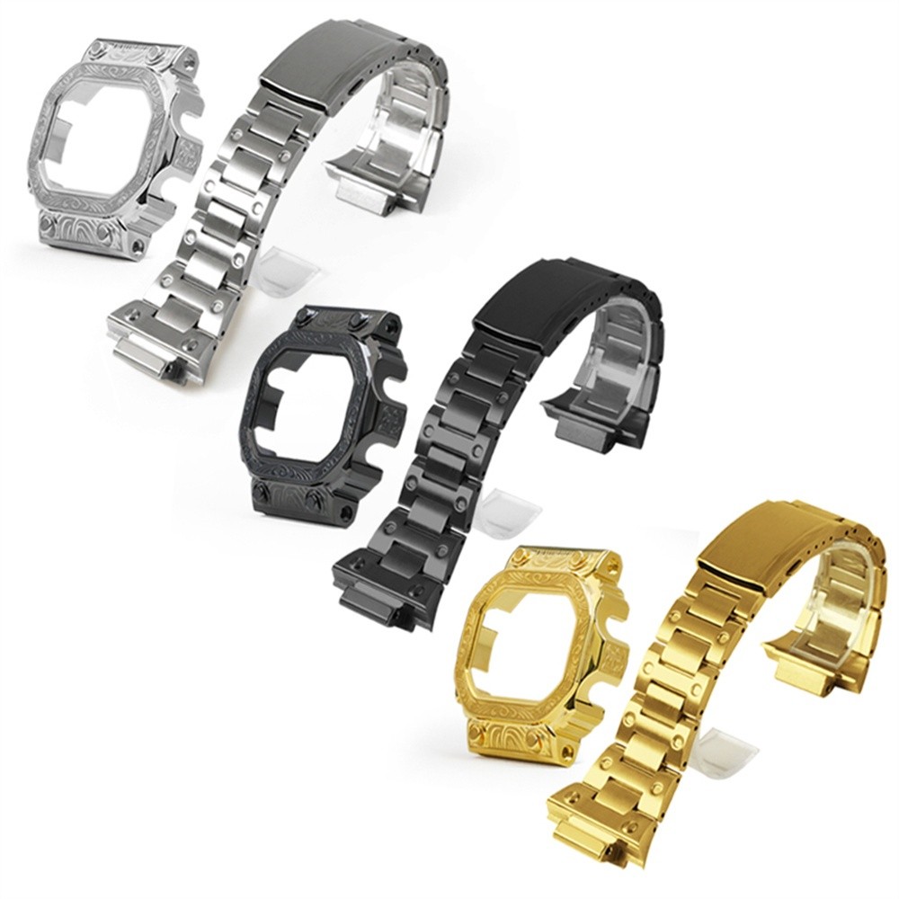 สายนาฬิกาสําหรับ GX-56 GXW-56BB สายนาฬิกากรอบ Bezel สร้อยข้อมือดัดแปลงเพชรสแตนเลสนาฬิกาอุปกรณ์เสริม