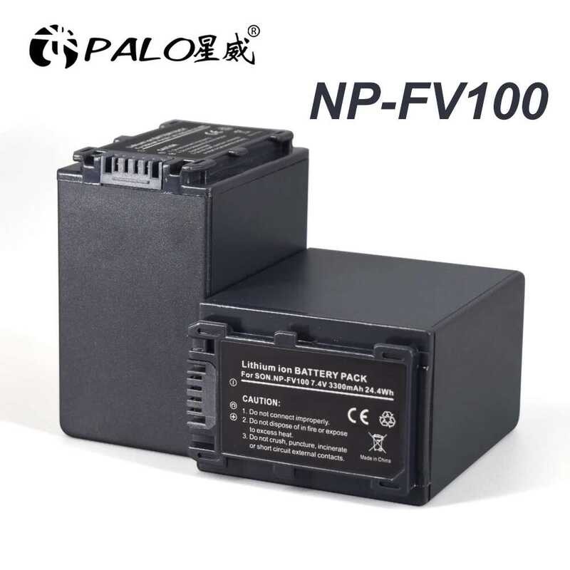 ❃ Palo  NP แบตเตอรี่ Fv100 Np-Fv100 + ที่ชาร์จ USB LCD สำหรับ Sony Np-Fv30 Np-Fv50 Np-Fv70 Sx83e    