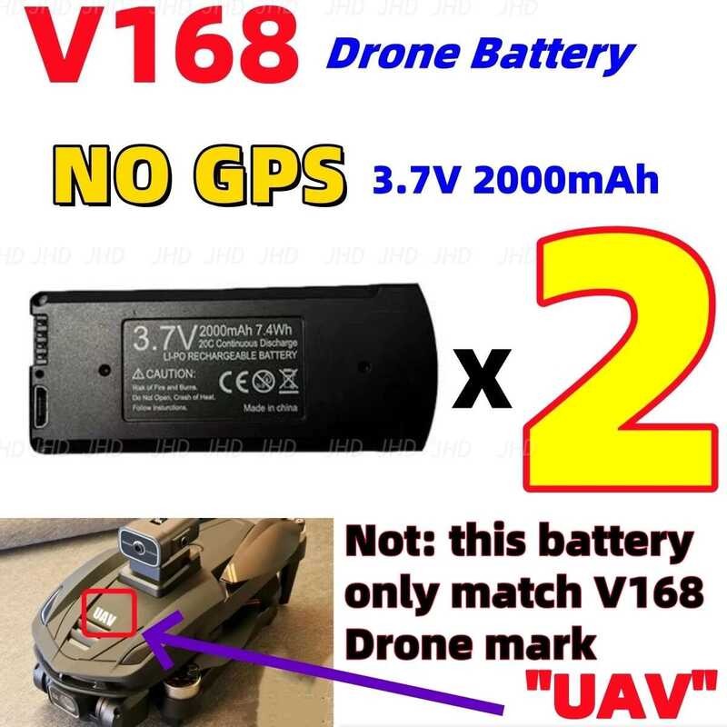 ▥ JHD GPS Drone V168/V168 Pro/ V168pro MAX ไม่มี Gps/Gps แบตเตอรี่สําหรับ V168 PRO แบตเตอรี่ใบพ