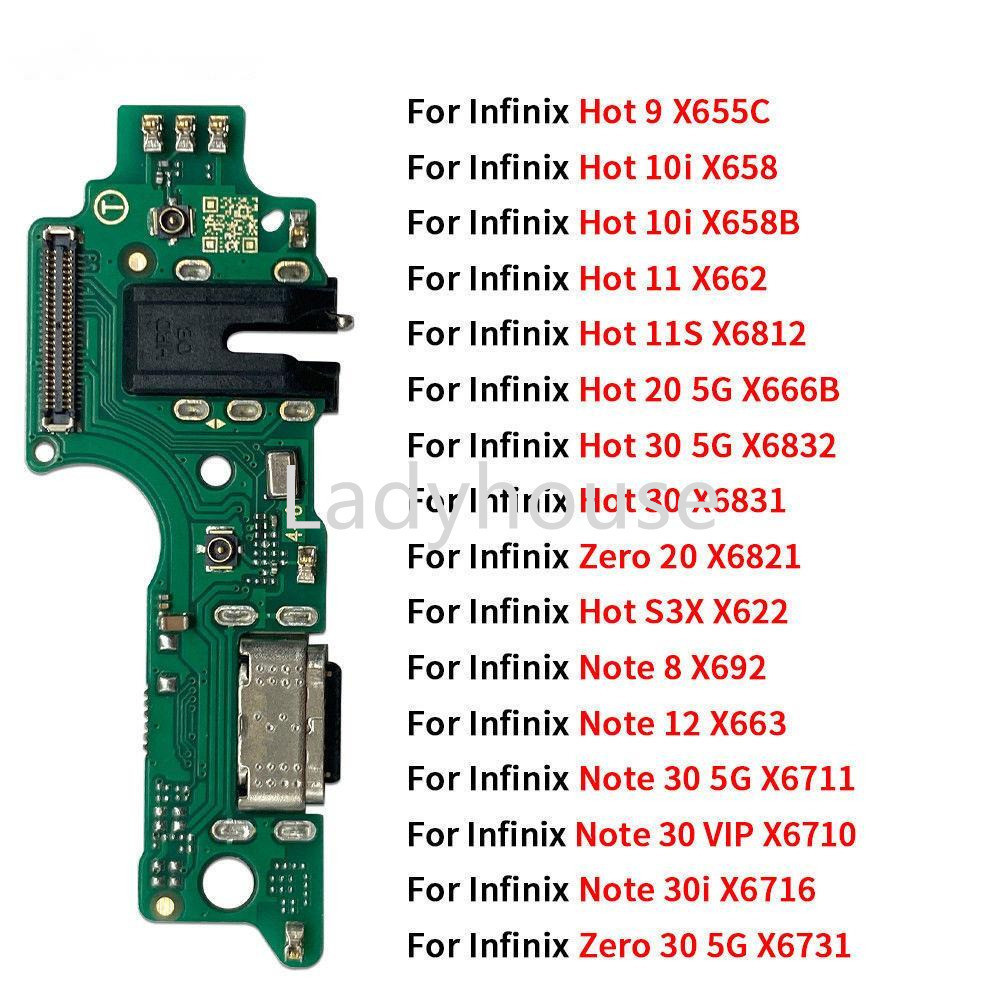 Usb ชาร์จพอร์ต Dock Charger Connector Flex สําหรับ Infinix Hot 9 10i 11 11S 20 30 S3X หมายเหตุ 8 หมา