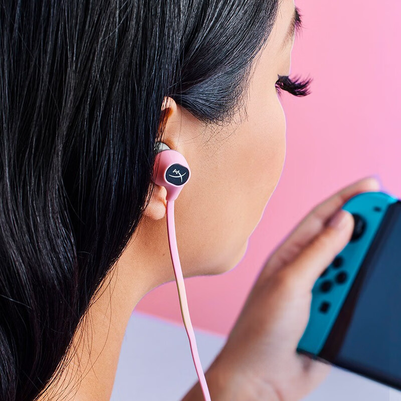 Hyperx ไม่รู้จักและเหมาะสําหรับหูฟังเกมไก่ e-sports แบบมีสายของ Kingston Skylark สีชมพู