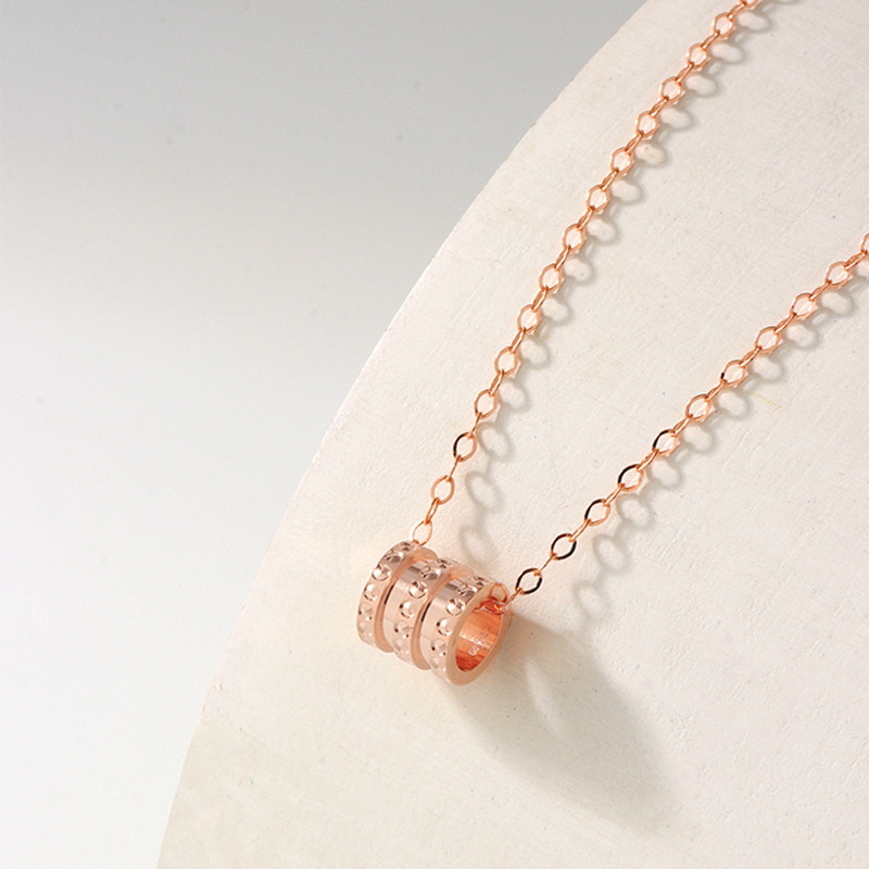 AU750 YUNLI สร้อยคอทองคำแท้จี้คอแข็ง ไหปลาร้าโซ่สำหรับสุ