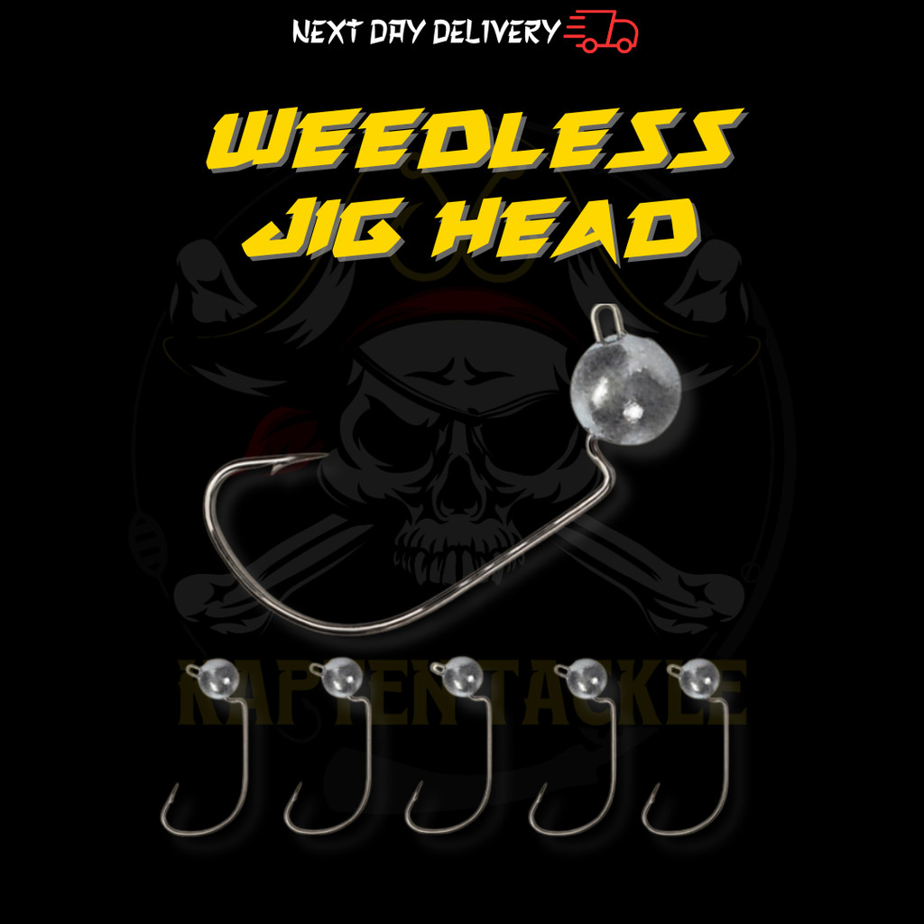KAPTEN Weedless JigHead Hook SP Hook 3.5g/5g/7g/10g Matakail Softพลาสติกหล่อSaiap Haruan Toman Zman 