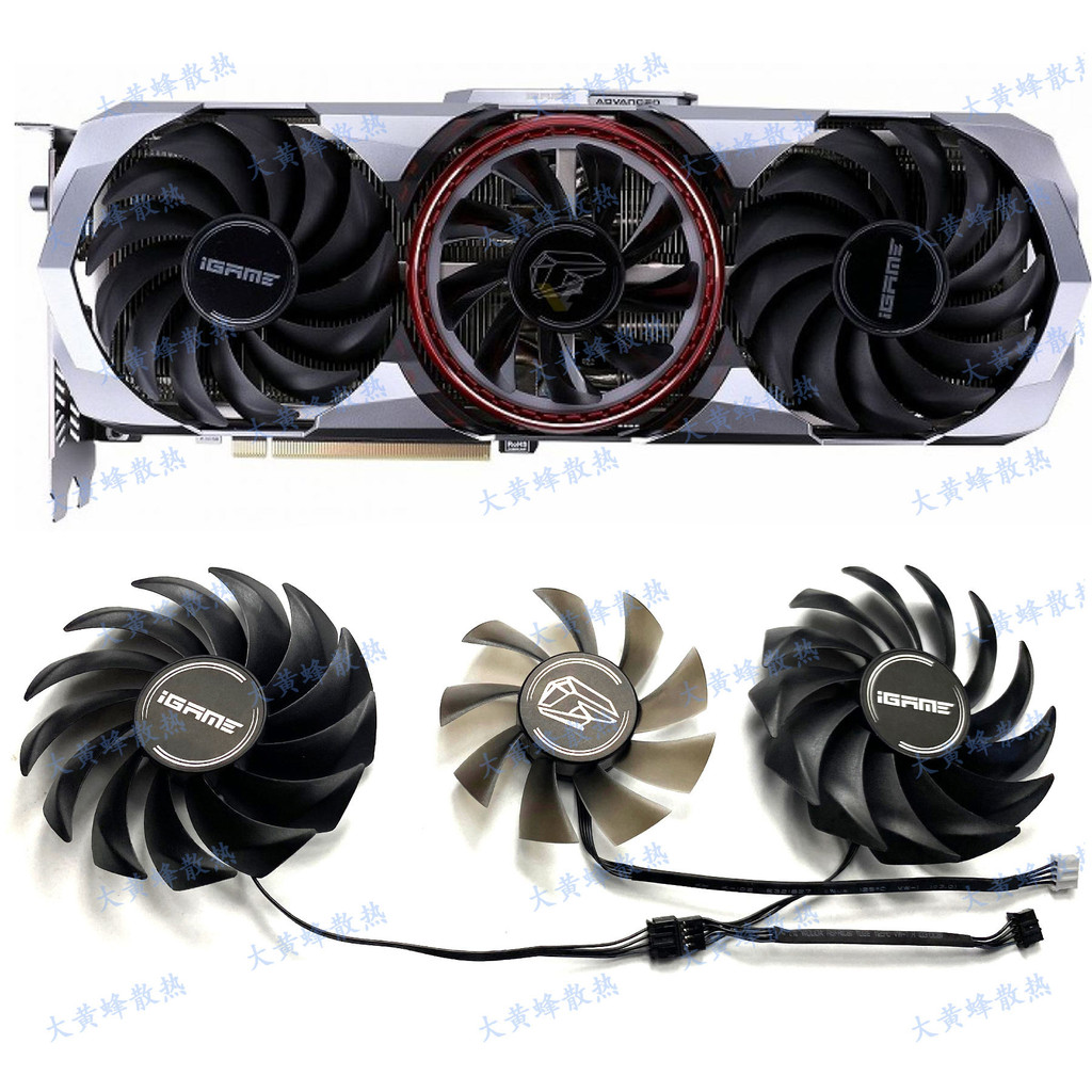 สีสายรุ้งที่มีสีสัน RTX3060 3060ti 3070ti 3080ti 3090 AD พัดลมการ์ดกราฟิก