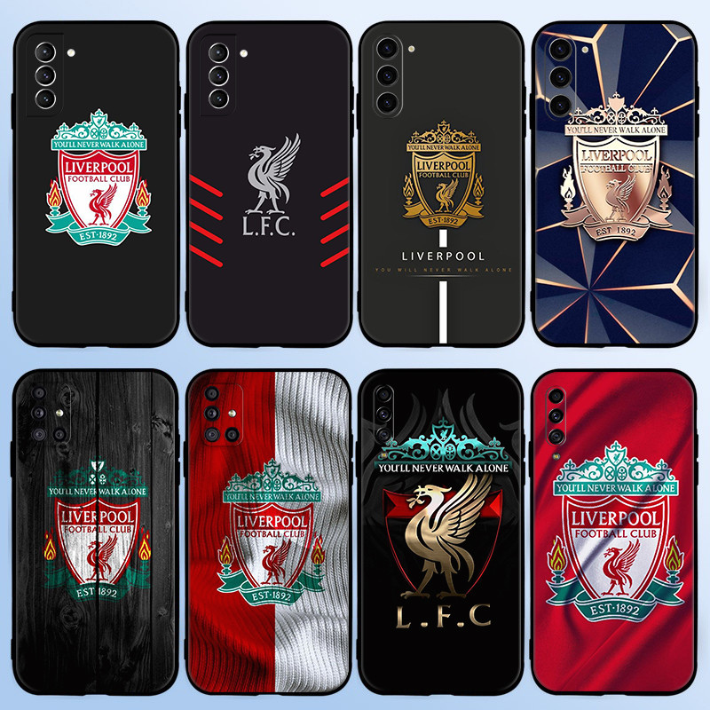 TK54 ลิเวอร์พูล FC สําหรับ Samsung S6 S7 S8 S9 Edge Plus TPU เคสป้องกันสีดําแบบนุ่ม